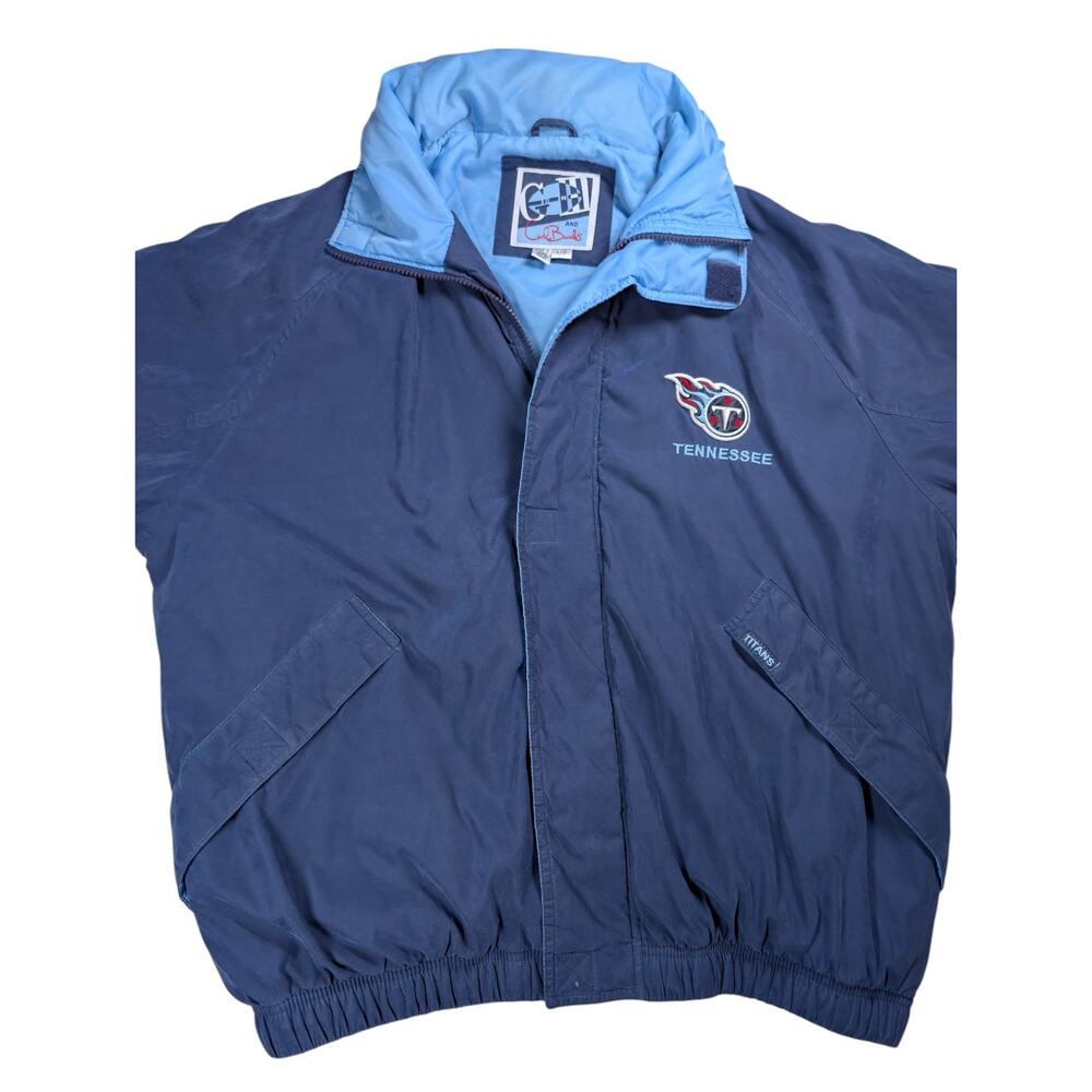 VTG Tennessee Titans Jacket Coat Men's LARGE L Blue G3 Carl Banks